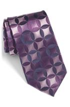 Men's Bugatchi Geometric Silk Tie, Size - Purple