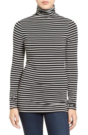Petite Women's Halogen Long Sleeve Turtleneck, Size P - Black