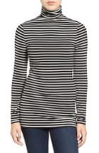 Petite Women's Halogen Long Sleeve Turtleneck, Size P - Black