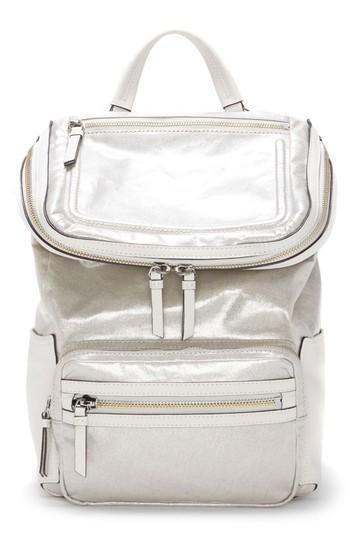 Vince Camuto Patch Nyl Leather & Nylon Backpack - Metallic