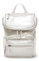Vince Camuto Patch Nyl Leather & Nylon Backpack - Metallic