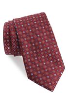 Men's Nordstrom Men's Shop Coventry Check Silk Tie, Size X-long - Red