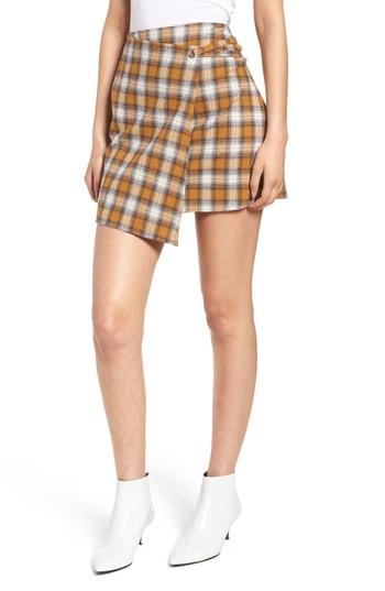 Women's Ten Sixty Sherman Plaid Wrap Panel Skirt - Yellow