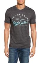 Men's Rip Curl Shred City Short Sleeve T-shirt, Size - Black