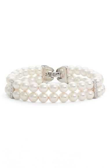 Women's Nadri Double Row Imitation Pearl Bracelet