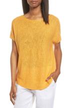 Women's Eileen Fisher Organic Linen & Cotton Knit Top, Size - Orange