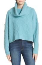 Women's Nordstrom Signature Cable Cashmere Blend Sweater - Blue/green