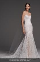 Women's Watters Visconti Short Sleeve Lace Gown, Size - Ivory
