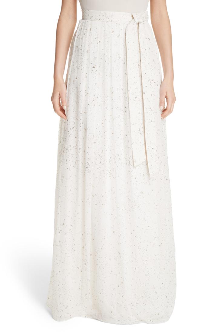 Women's St. John Collection Flocked Glitter Crinkle Chiffon Skirt