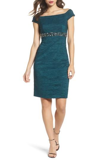 Women's Eliza J Off The Shoulder Taffeta Dress - Green
