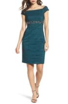 Women's Eliza J Off The Shoulder Taffeta Dress - Green