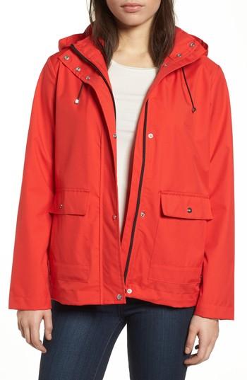 Women's Bernardo Microbreathable Hooded Raincoat - Red