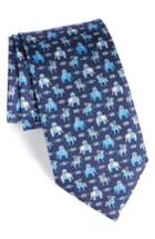 Men's Salvatore Ferragamo Elephant & Horse Silk Tie, Size - Blue