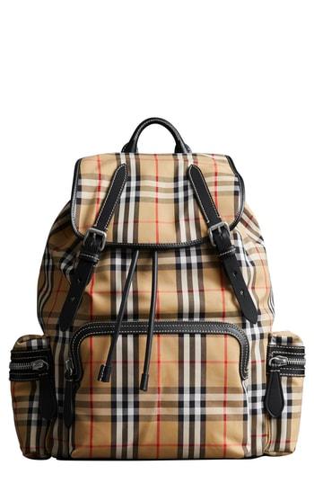Men's Burberry Check Rucksack - Yellow