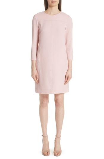 Women's Lela Rose Wool Blend Crepe Shift Dress - Pink