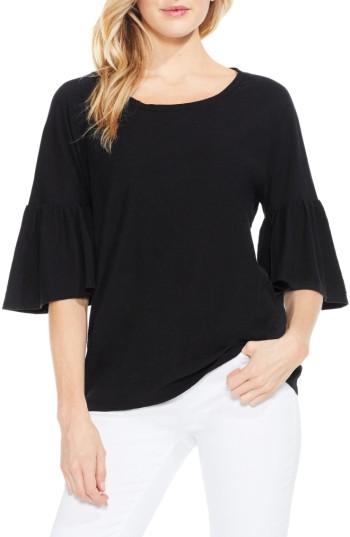 Women's Two By Vince Camuto Relaxed Bell Sleeve Cotton Tee - Black