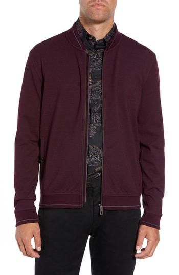 Men's Ted Baker London Chicpea Jersey Bomber Jacket (xxl) - Purple