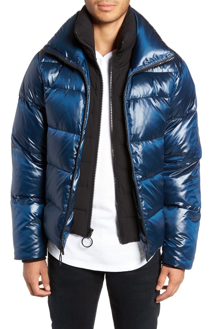 Men's The Very Warm Logan Water Repellent Down & Feather Fill Puffer Jacket, Size - Blue