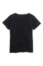 Women's J.crew Supima Cotton V-neck Tee, Size - Black