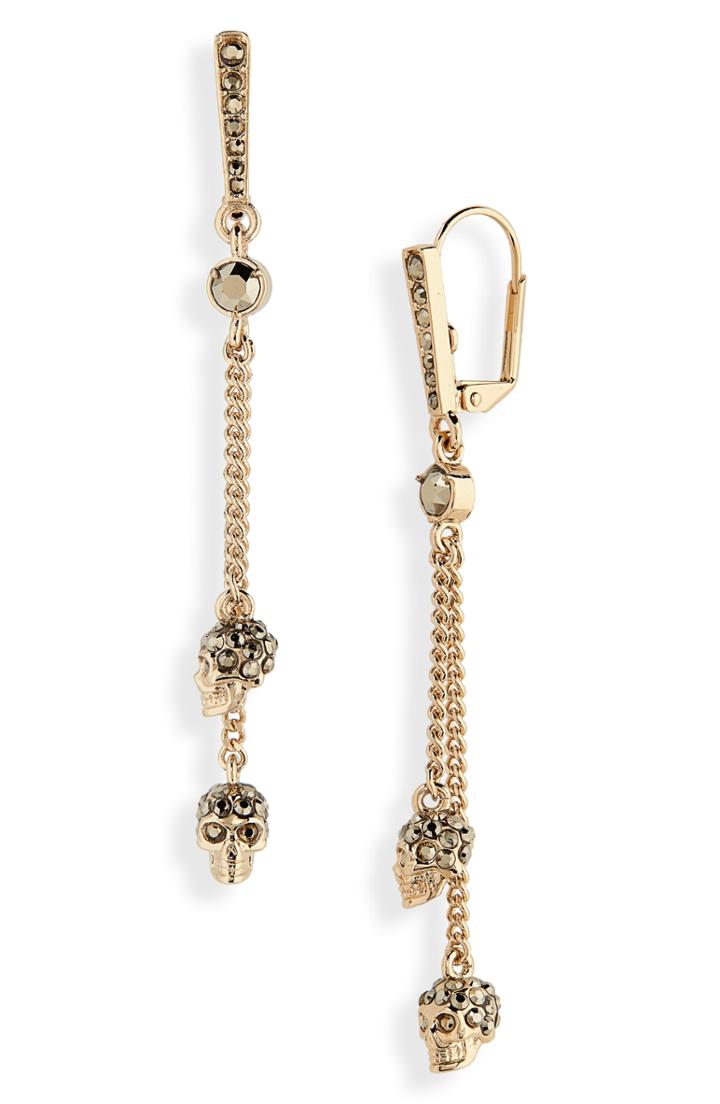 Women's Alexander Mcqueen Double Skull Drop Earrings