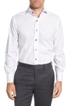 Men's Lorenzo Uomo Trim Fit Floral Dress Shirt - 32 - White