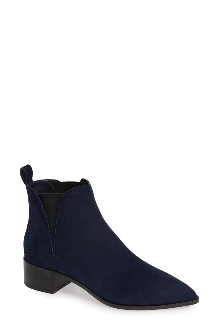 Women's Black Suede Studio Taylor Bootie M - Blue