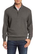 Men's Peter Millar Melange Quarter Zip Pullover, Size - Grey