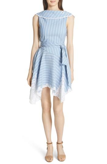 Women's Jonathan Simkhai Lace Trim Asymmetrical Dress - White