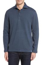 Men's Thaddeus Reiner Herringbone Long Sleeve Polo, Size - Blue