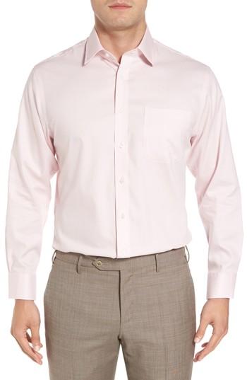 Men's Nordstrom Men's Shop Traditional Fit Non-iron Solid Dress Shirt - 33 - Pink