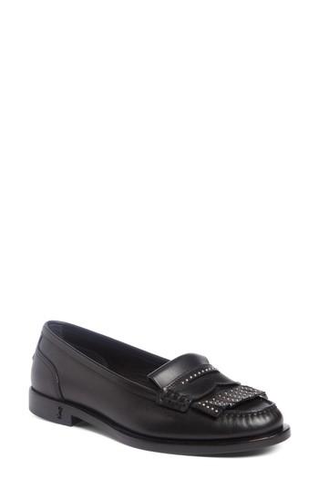 Women's Saint Laurent Universite Fringe Mocassin