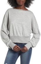 Women's Socialite Ruched Sleeve Sweatshirt - Grey