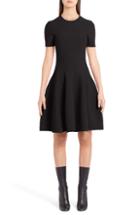 Women's Alexander Mcqueen Knit Fit & Flare Dress, Size - Black