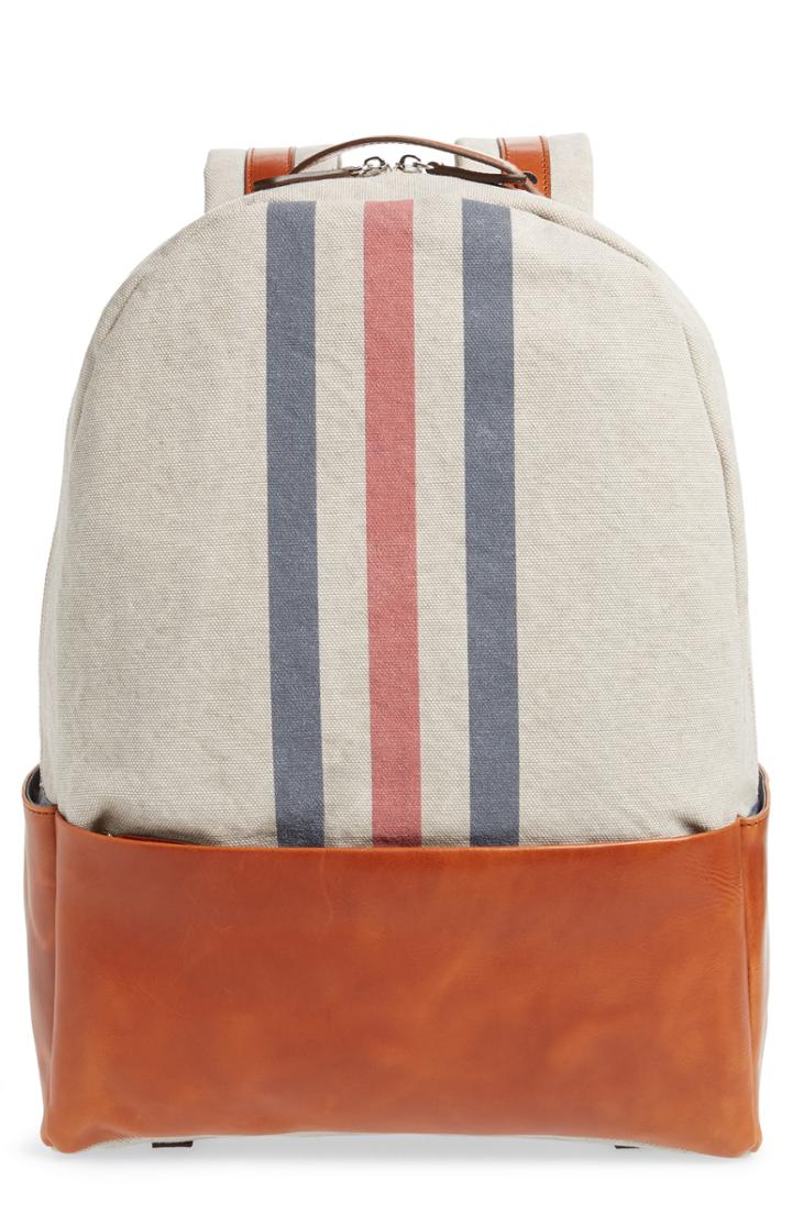 Men's Eleventy Canvas & Leather Backpack - Brown