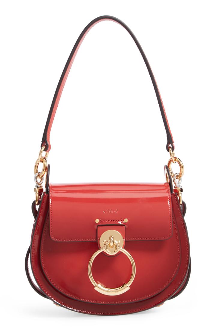 Chloe Medium Tess Calfskin Leather Shoulder Bag - Red