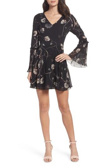 Women's Chelsea28 Bell Sleeve Fit & Flare Dress - Black
