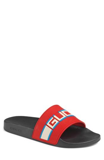 Men's Gucci Pursuit Sega Logo Sport Slide Us / 6uk - Red