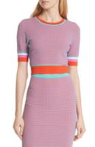 Women's Diane Von Furstenberg Crewneck Colorblock Crop Sweater - Pink