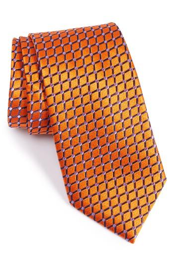 Men's Nordstrom Men's Shop Criss Cross Silk Tie, Size - Orange