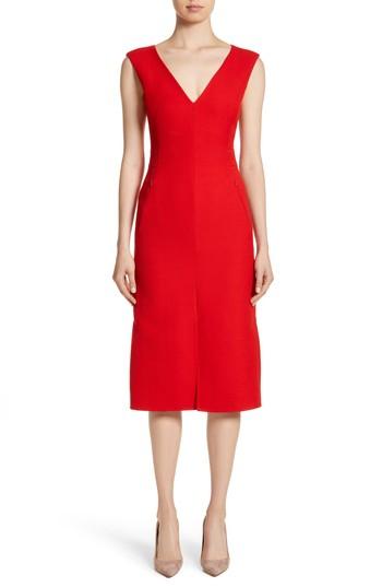Women's Akris Double Face Wool & Silk Dress - Red