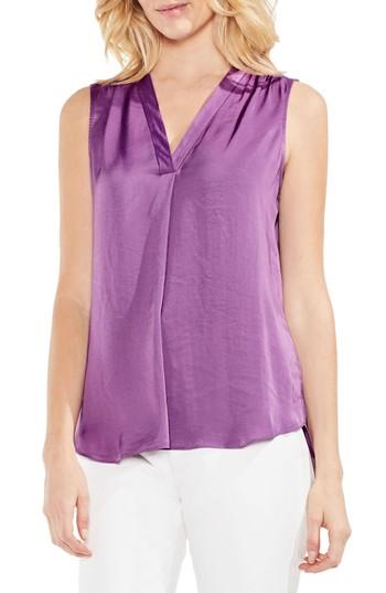 Women's Vince Camuto Sleeveless V-neck Rumple Blouse, Size - Purple
