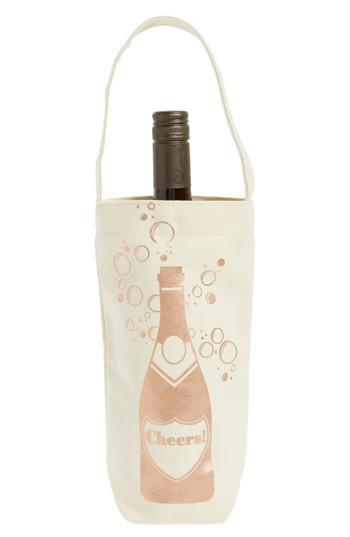 Nordstrom Bubbles Canvas Wine Tote - Brown