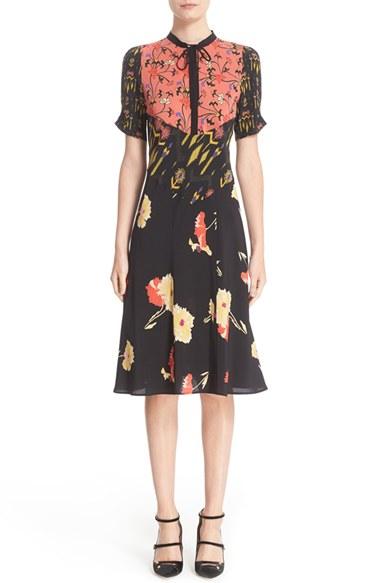 Women's Etro 'kimono' Floral Print Silk Dress