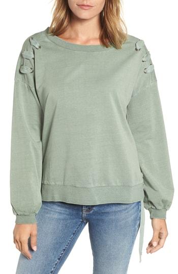 Women's Billy T Lace-up Sweatshirt - Green