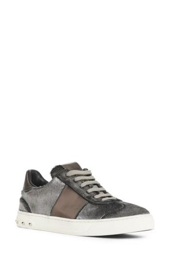 Women's Valentino Flycrew Rockstud Genuine Calf Hair Sneaker