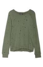 Women's Michael Lauren Destroyed Lounge Sweatshirt - Green