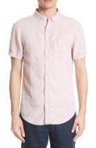 Men's Onia Trim Fit Linen Shirt, Size - Red