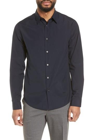 Men's Vince Poplin Slim Fit Sport Shirt - Black