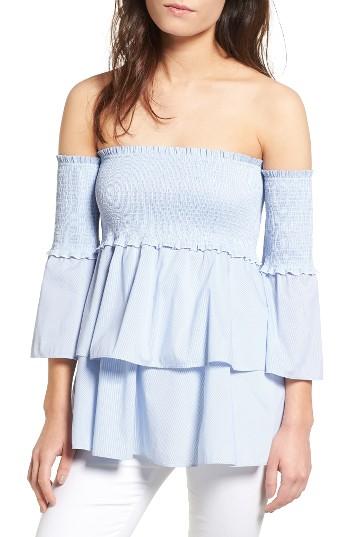 Women's Chelsea28 Smocked Off The Shoulder Poplin Top