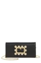 Ted Baker London Claira Embellished Buckle Leather Clutch - Black